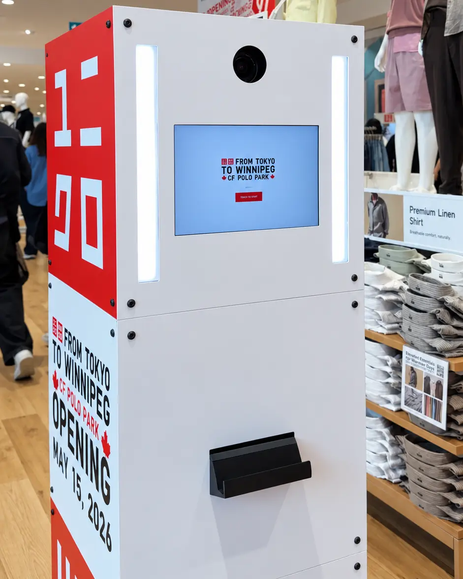 The actual UNIQLO guest interface photographed on the booth